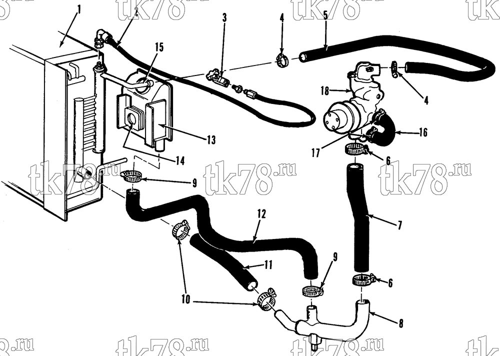 Каталог запчастей для Thermo King UMD 20DG ENGINE COOLING SYSTEM