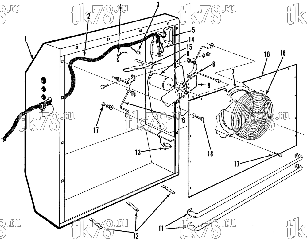 Каталог запчастей для Thermo King CB-I STRUCTURAL ELECTRICAL COMPONENTS - EVAPORATOR