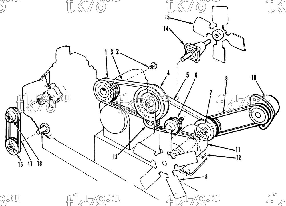 Каталог запчастей для Thermo King  BELTS, PULLEYS & FAN