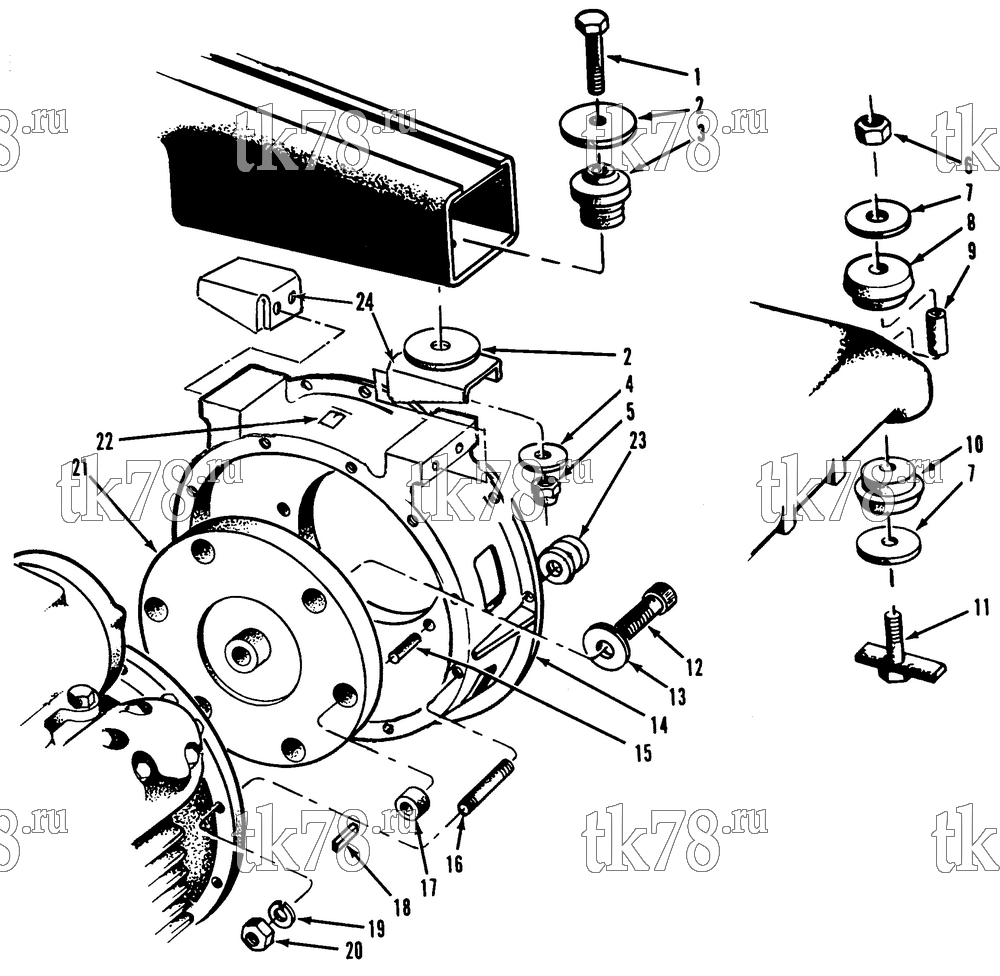 Каталог запчастей для Thermo King SB-I 1000, 1200, 2000 & HPO ENGINE MOUNTING & COMPRESSOR COUPLING
