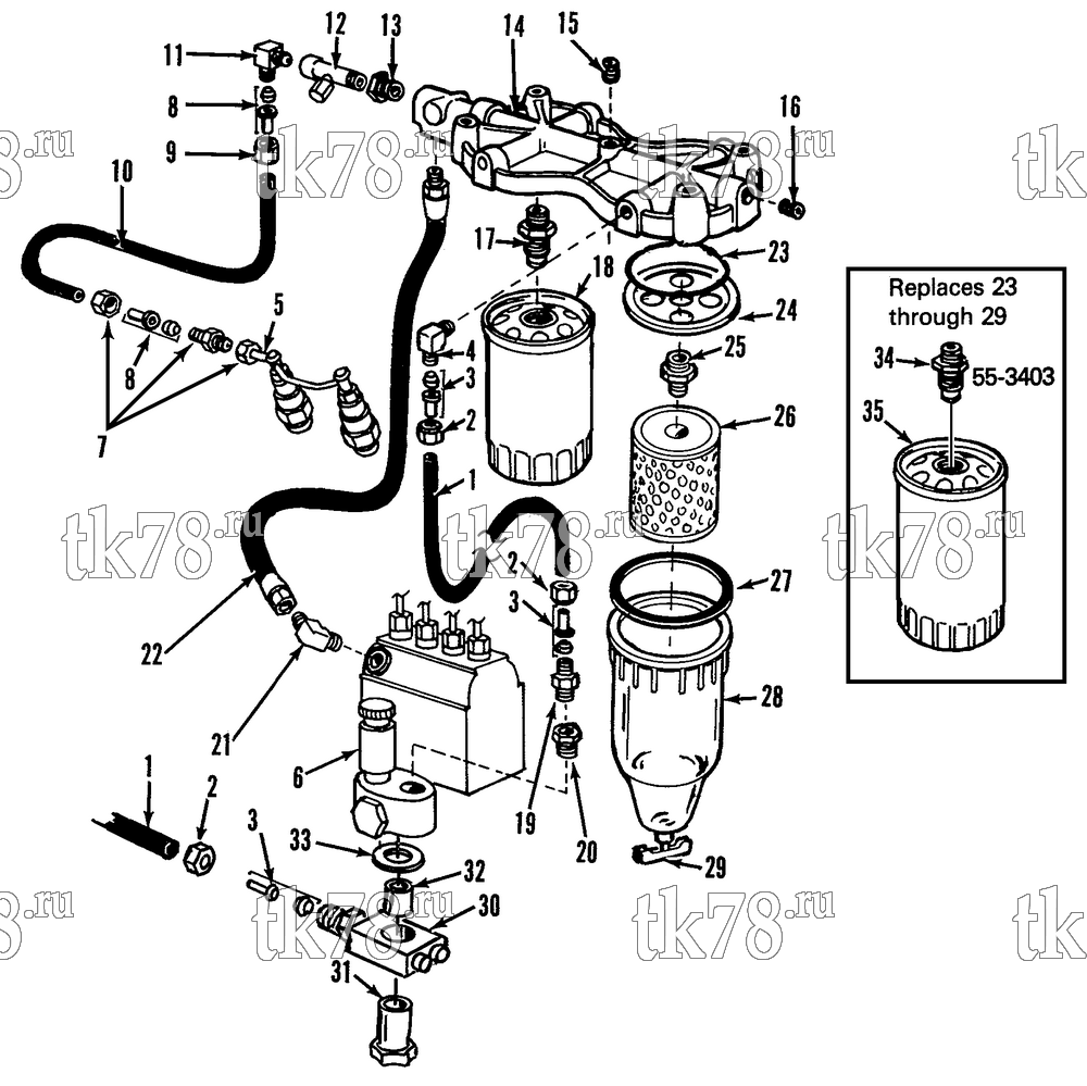 Каталог запчастей для Thermo King  FUEL FILTERS & HOSES (SB-I 2000 & EMI UNITS)