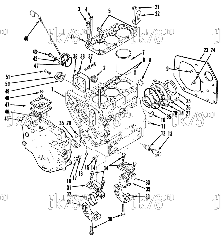 Каталог запчастей для Thermo King URD 25DG CYLINDER BLOCK GROUP