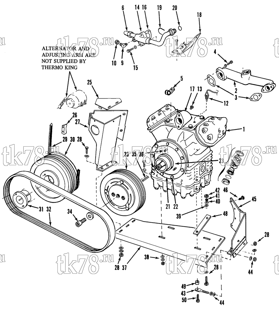 Каталог запчастей для Thermo King  COMPRESSOR GROUP (KIT 710578)