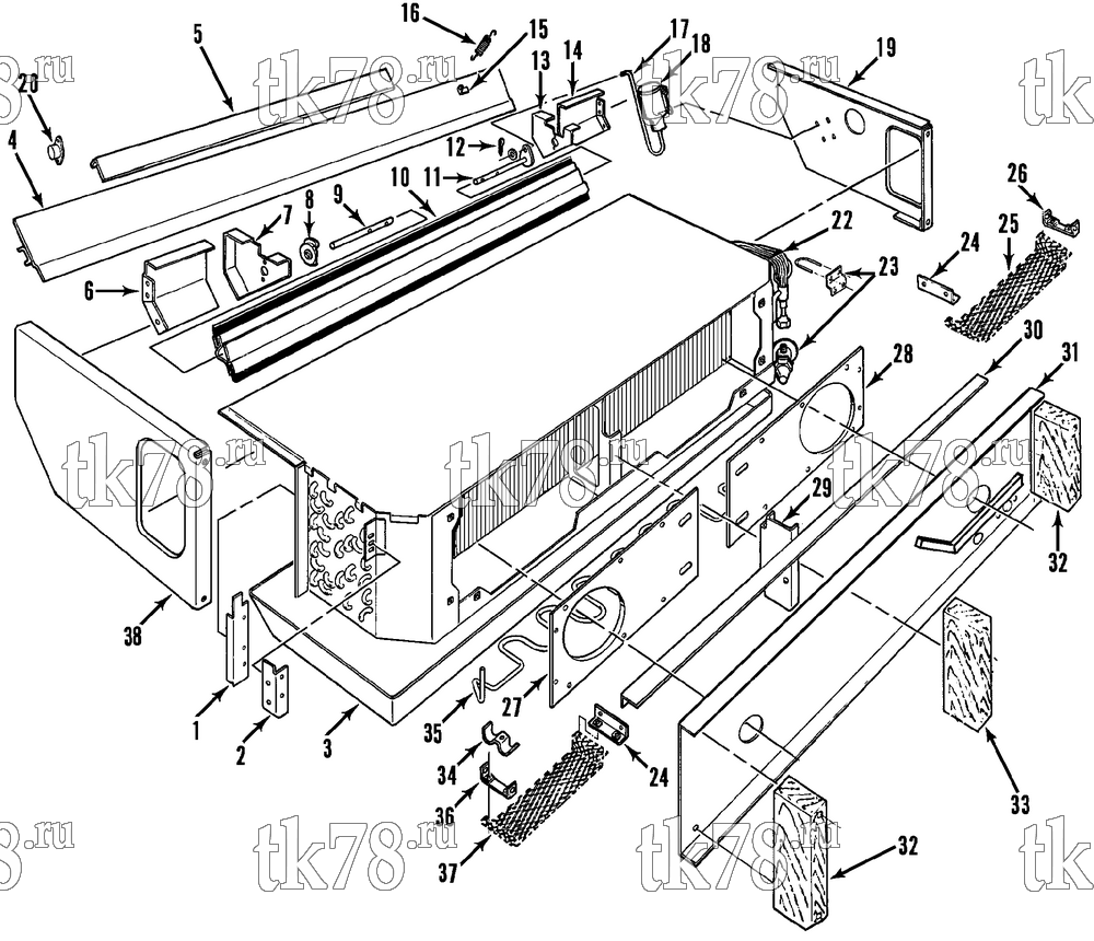 Каталог запчастей для Thermo King LND 30 & 50 EVAPORATOR COMPARTMENT