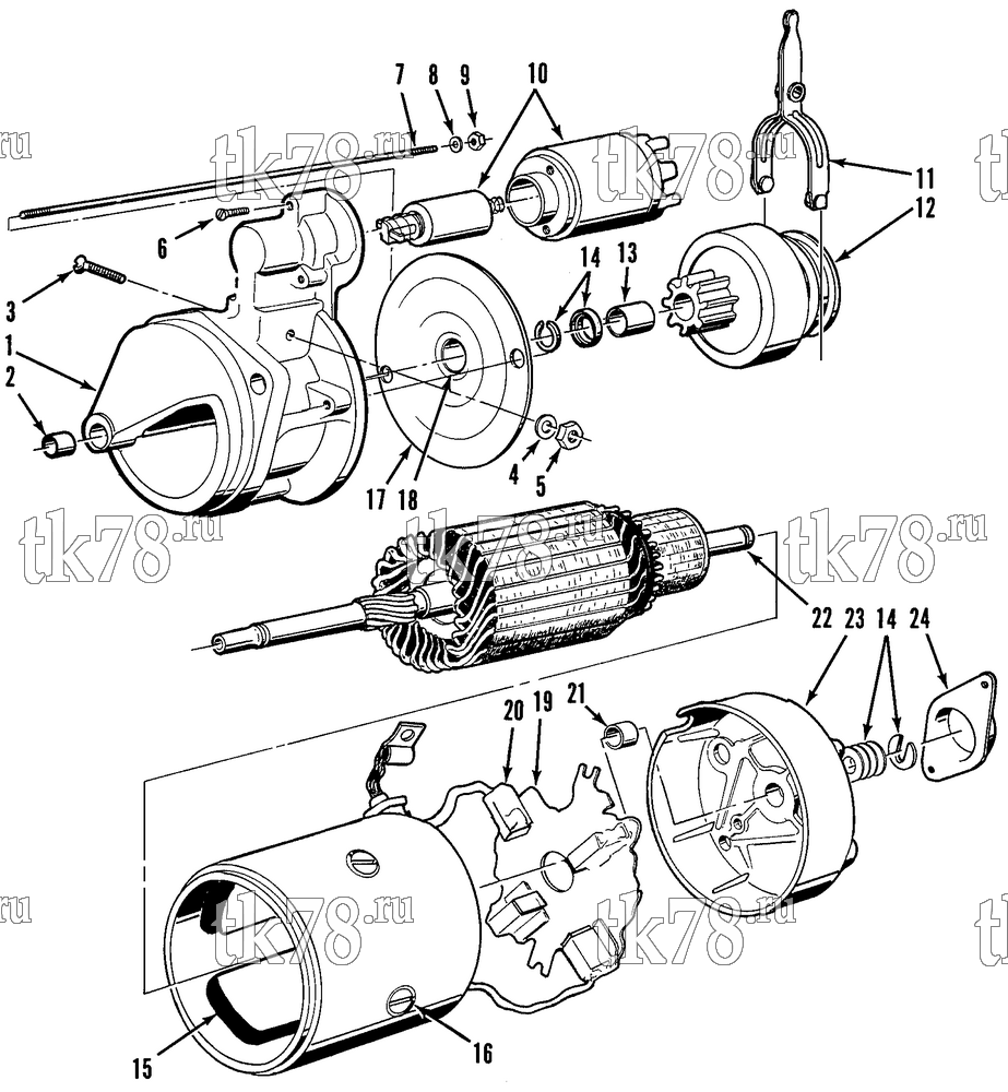 Каталог запчастей для Thermo King OM636 Engine STARTER ASSEMBLY