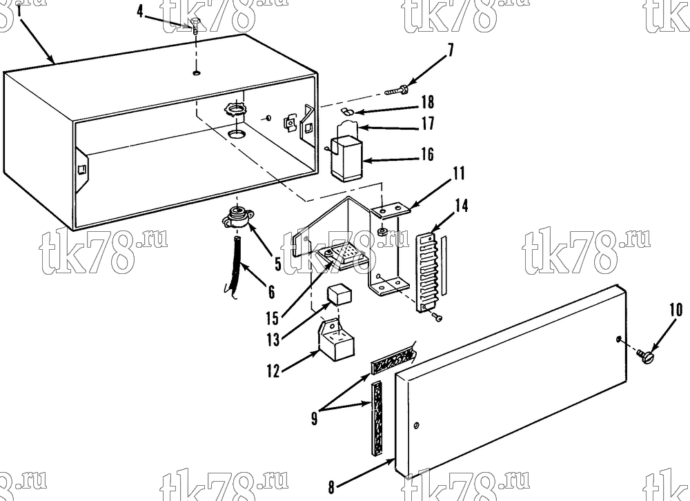 Каталог запчастей для Thermo King  RELAY BOX - 24V (STB-I 10D, KIT 710853)