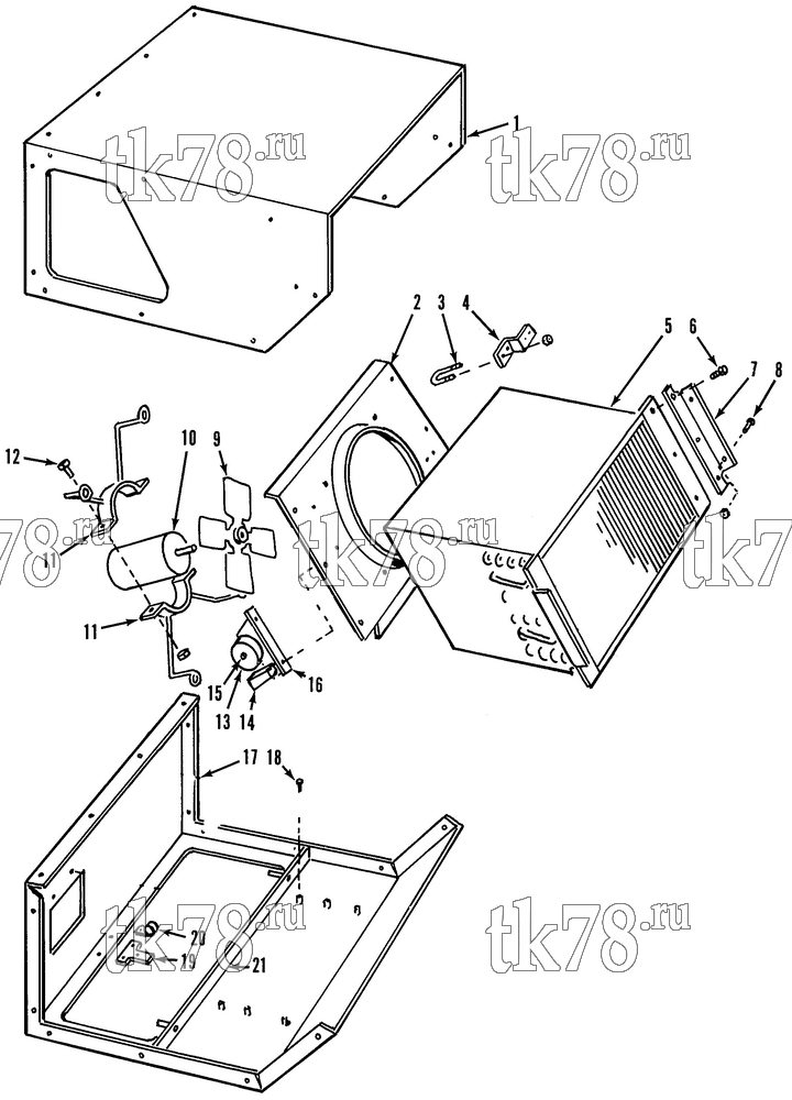 Каталог запчастей для Thermo King  EVAPORATOR GROUP (STB-I 10D)