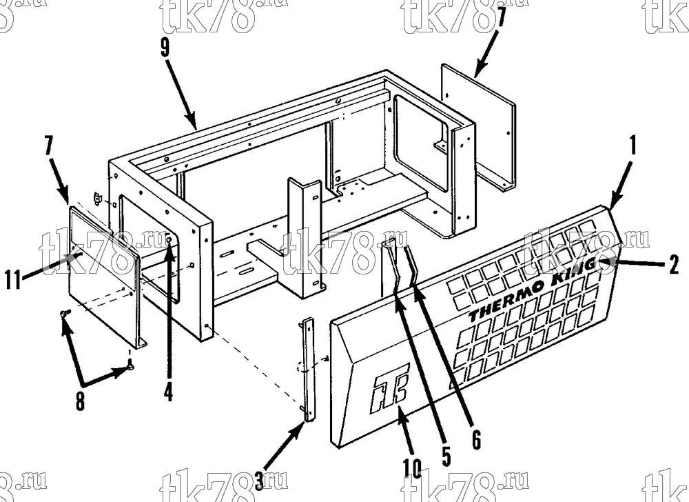 Каталог запчастей для Thermo King STB-I CONSENSER GRILLE - NOSEMOUNT - KIT 710847 (STB-I 20D)