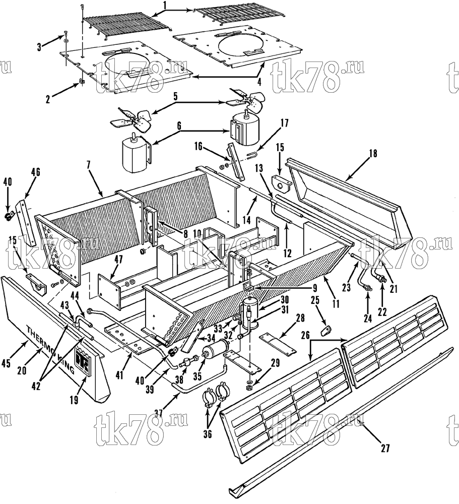 Каталог запчастей для Thermo King NSD-I CONDENSER SECTION COMPONENTS (R12)