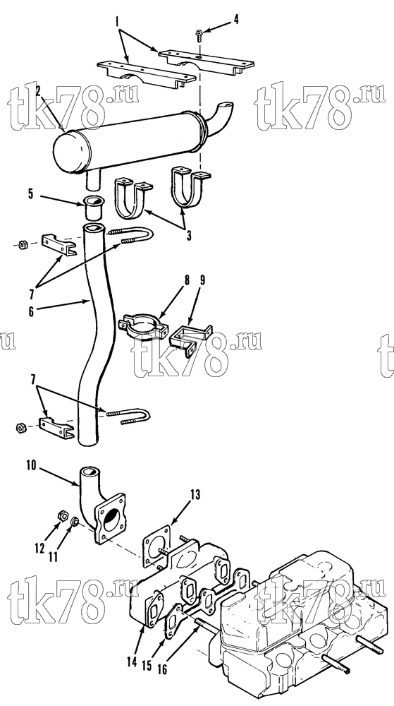 Каталог запчастей для Thermo King LND 30 & 50 MUFFLER GROUP