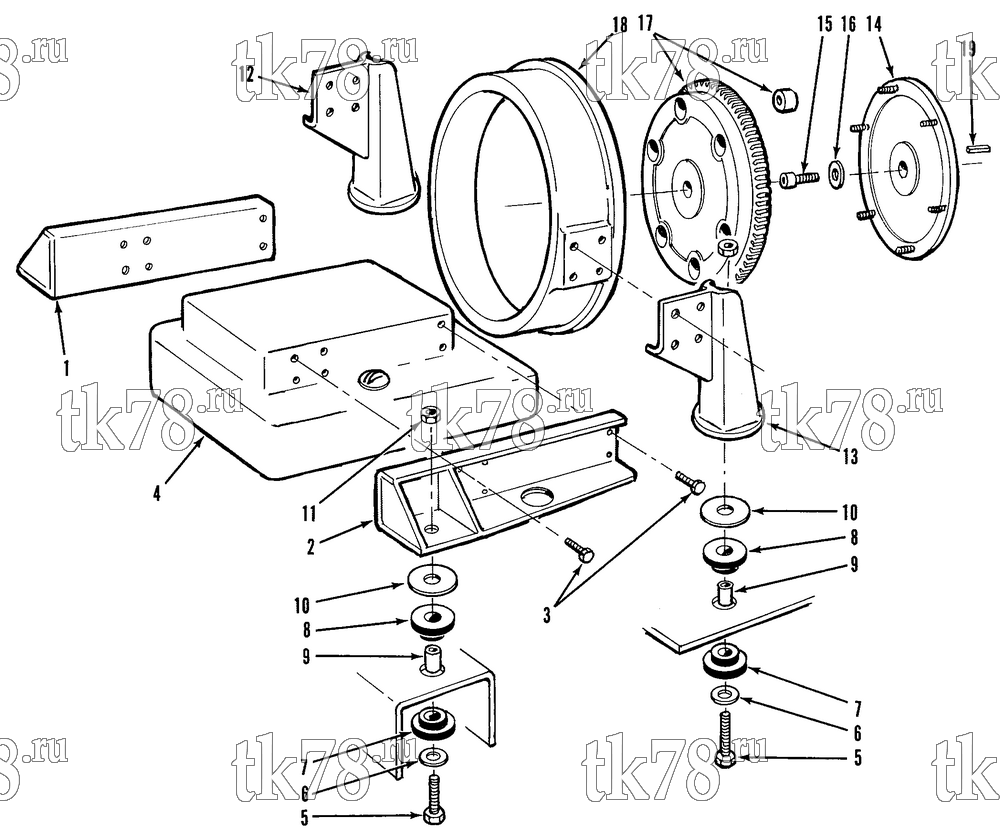 Каталог запчастей для Thermo King LND 30 & 50 ENGINE MOUNTING GROUP