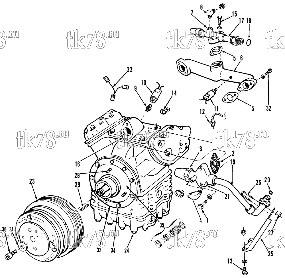 Каталог запчастей для Thermo King  COMPRESSOR GROUP (KIT 711023)