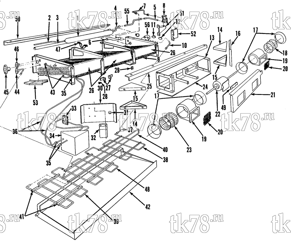 Каталог запчастей для Thermo King RMU-II EVAPORATOR REVERSE FLOW (QFE M5)
