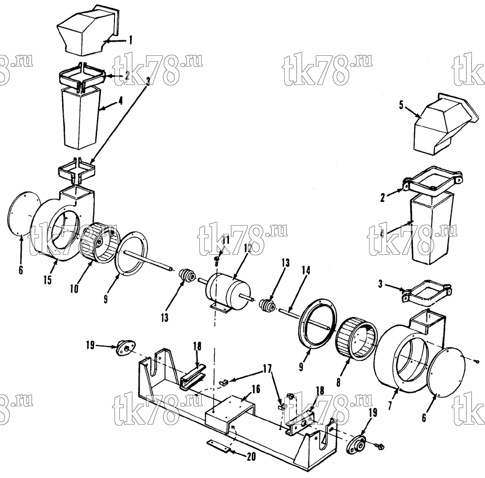 Каталог запчастей для Thermo King TH3-M2 BLOWERS, DUCTS & MOTOR