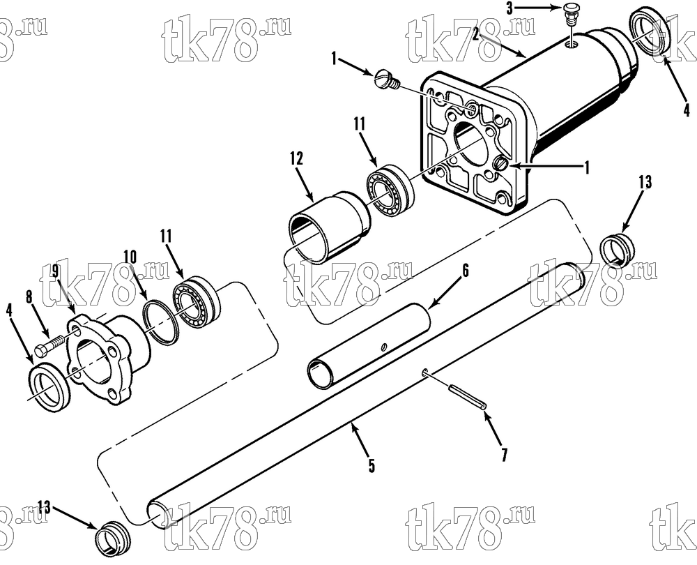 Каталог запчастей для Thermo King LND 30 & 50 FANSHAFT ASSEMBLY & ROLLER BEARING