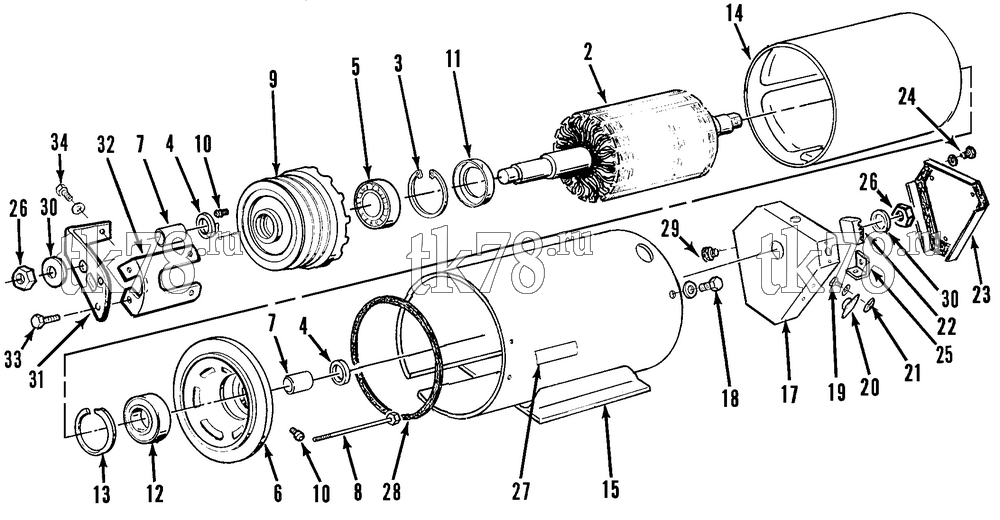 Каталог запчастей для Thermo King  ALTERNATOR ASSEMBLY (104-420)