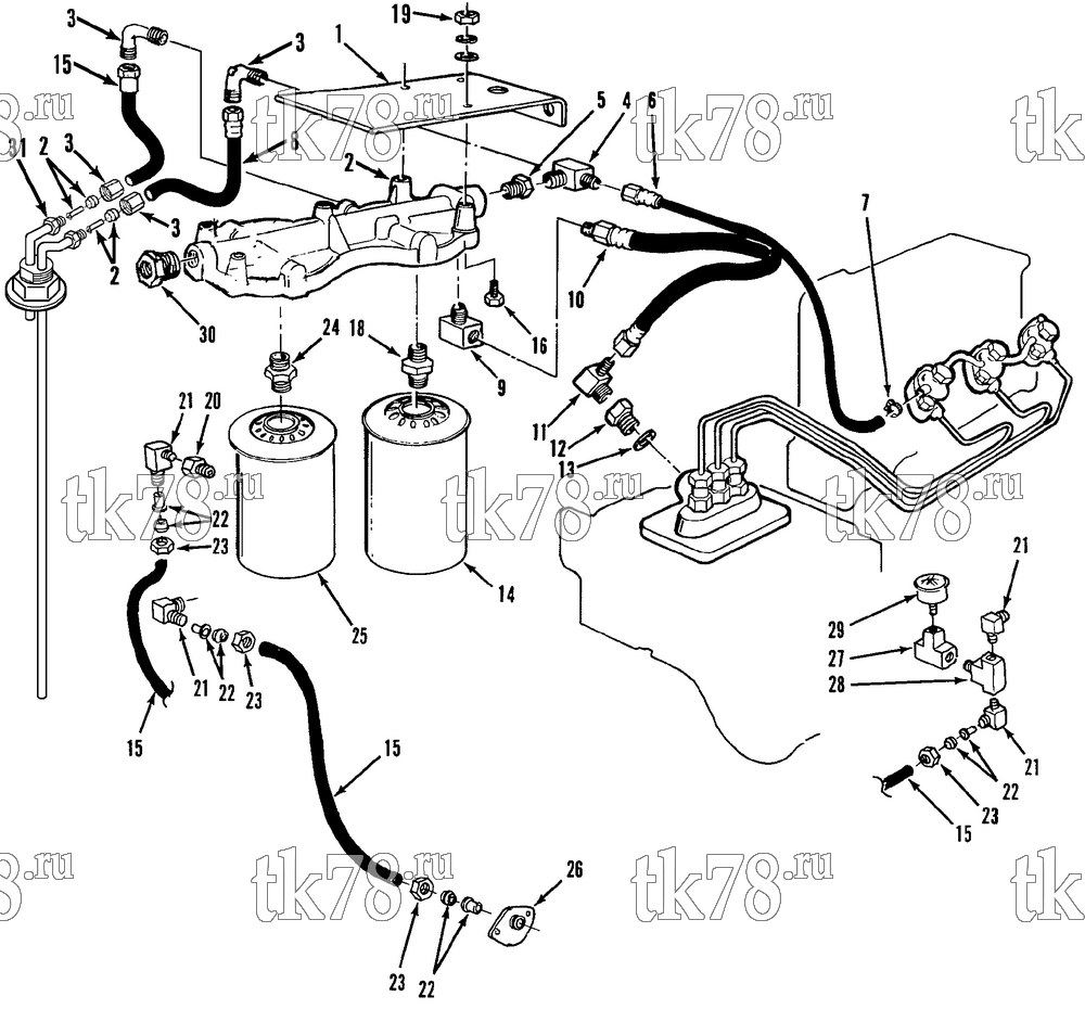 Каталог запчастей для Thermo King TD-I FUEL & OIL FILTERS & HOSES