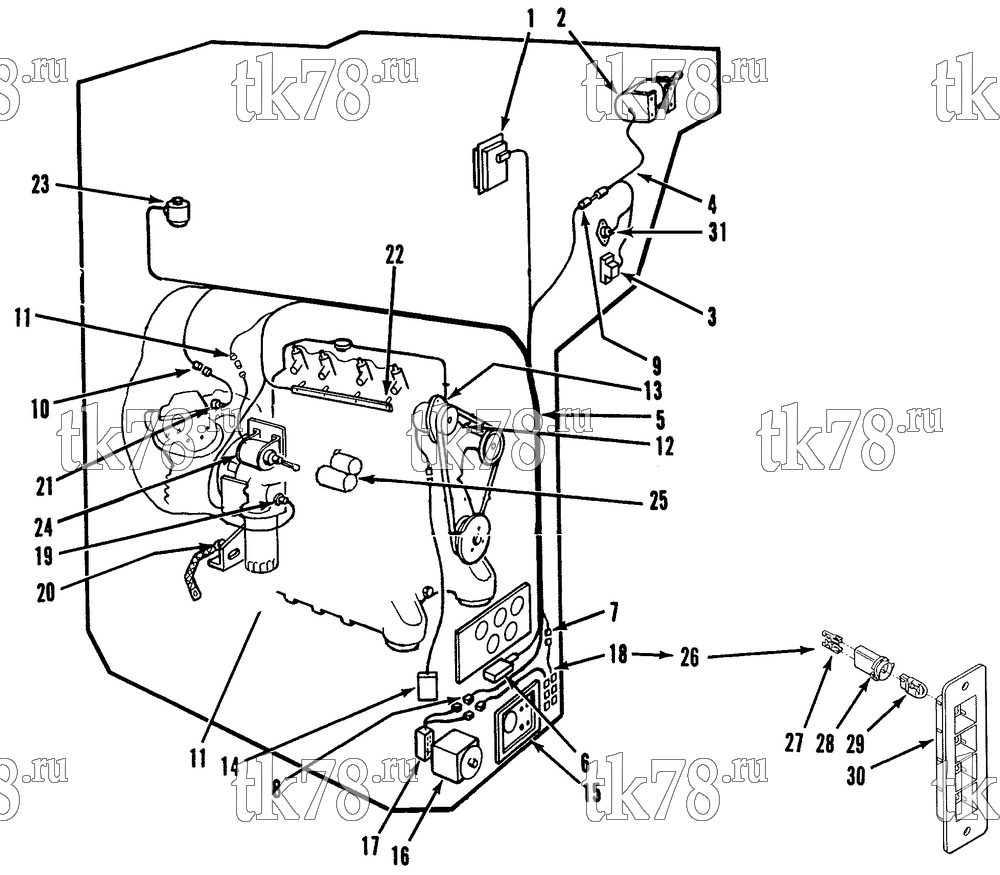 Каталог запчастей для Thermo King Sentry di ELECTRICAL COMPONENTS (30s)