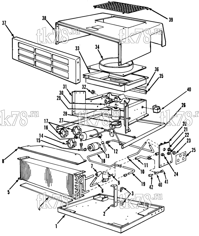 Каталог запчастей для Thermo King  CONDENSER SECTION (STB-II 10DR)
