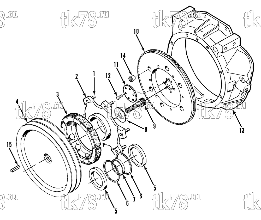 Каталог запчастей для Thermo King Super-II MAX w/di 2.2 Engine CLUTCH ASSEMBLY (50s)
