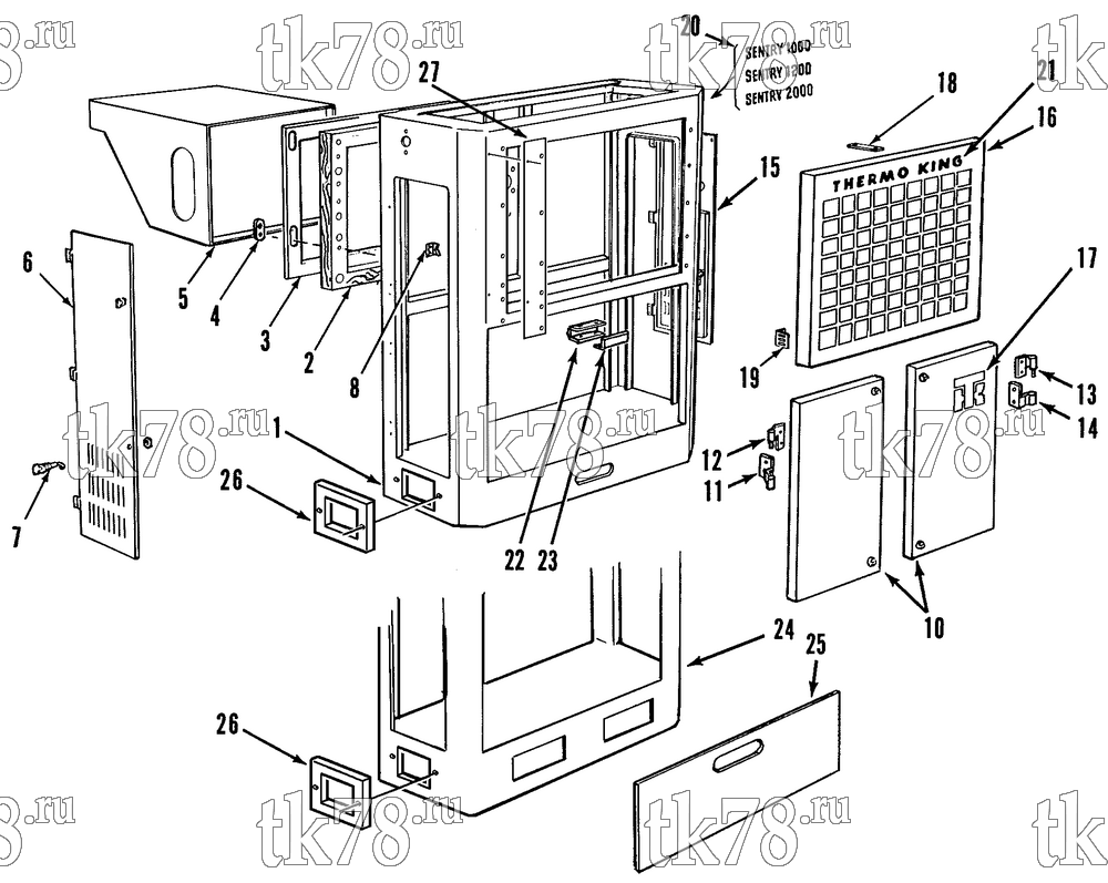 Каталог запчастей для Thermo King Sentry di EMEIA STRUCTURAL COMPONENTS