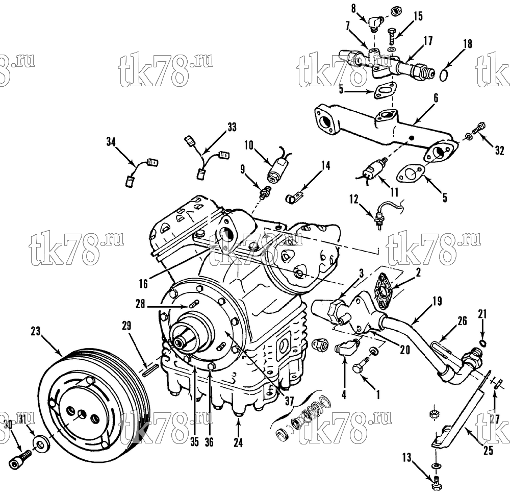 Каталог запчастей для Thermo King  COMPRESSOR GROUP (KIT 711500)