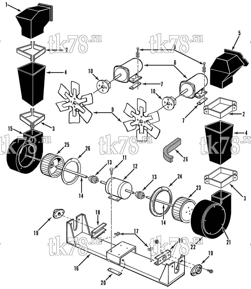Каталог запчастей для Thermo King  BLOWERS, FANS, DUCTS & MOTORS (M2)