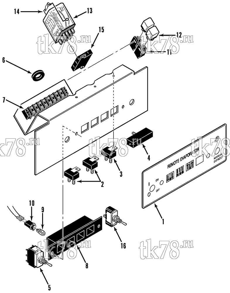 Каталог запчастей для Thermo King  SWITCH PANEL PE ER INTEGRAL CONTROL