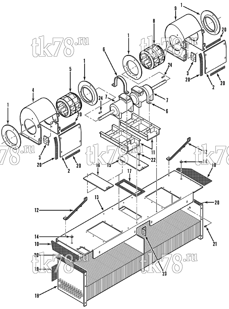 Каталог запчастей для Thermo King  EVAPORATOR COIL & BLOWER GROUP