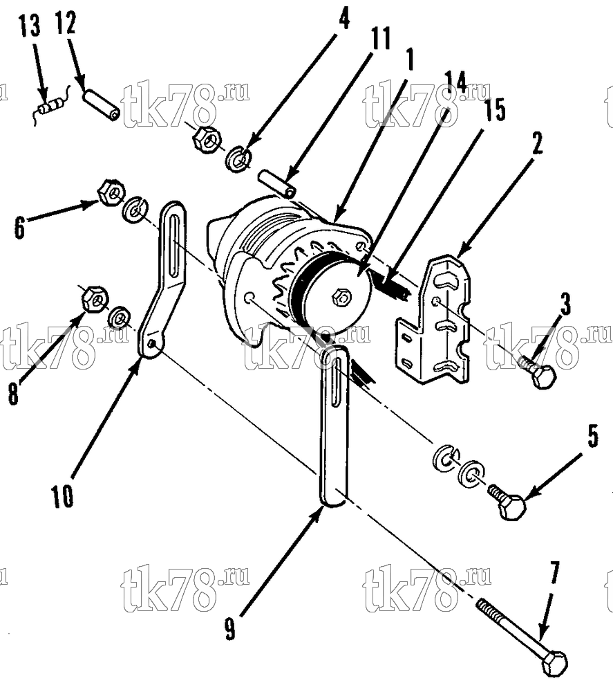 Каталог запчастей для Thermo King  ALTERNATOR MOUNTING (72 AMP)