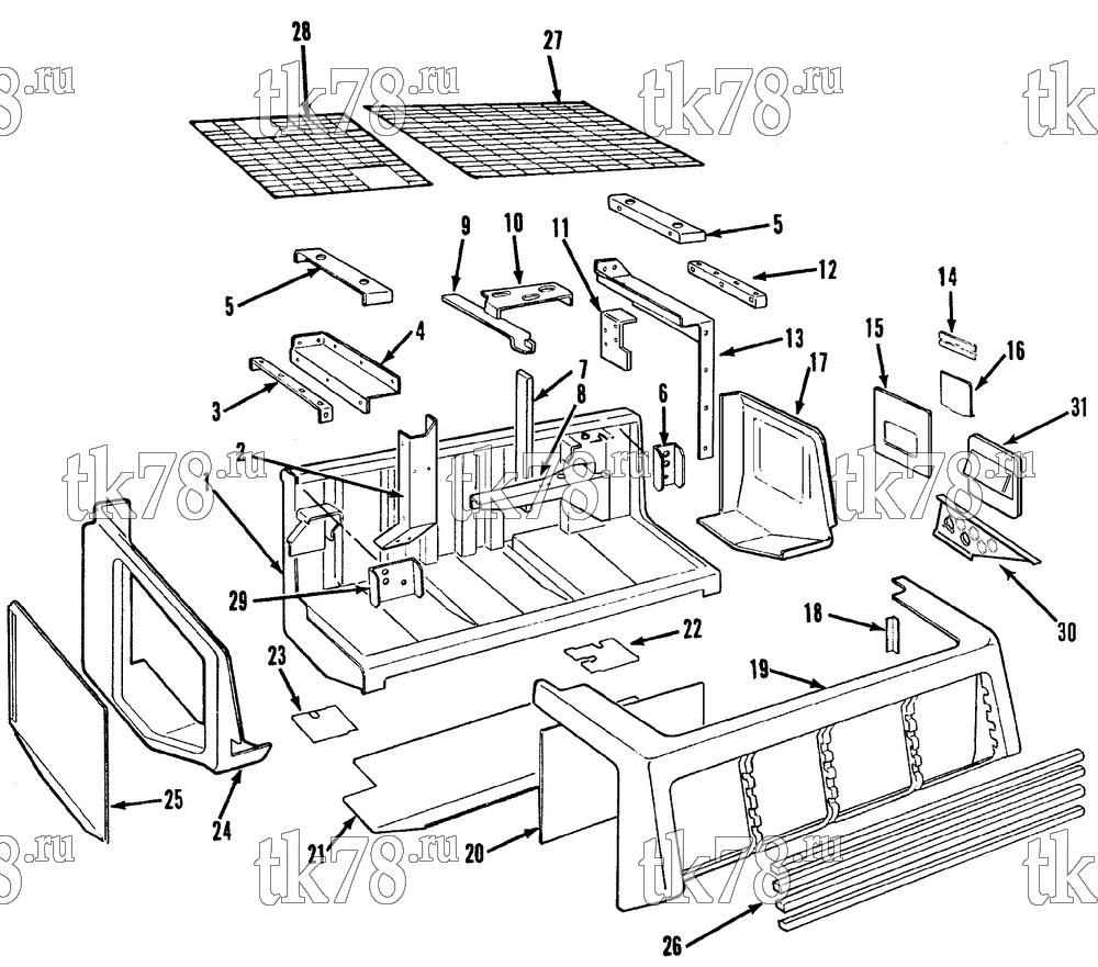 Каталог запчастей для Thermo King KD-II & KD-II MAX STRUCTURAL COMPONENTS - CONDENSER