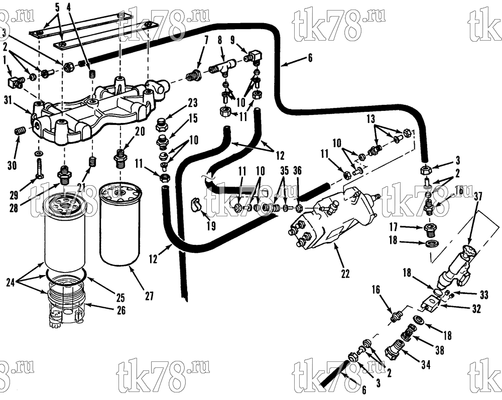 Каталог запчастей для Thermo King  FUEL FILTERS & HOSES