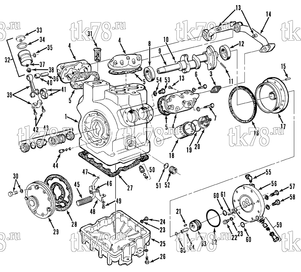 Каталог запчастей для Thermo King SB-III MULTI-TEMP w/se 2.2 ENGINE COMPRESSOR X640