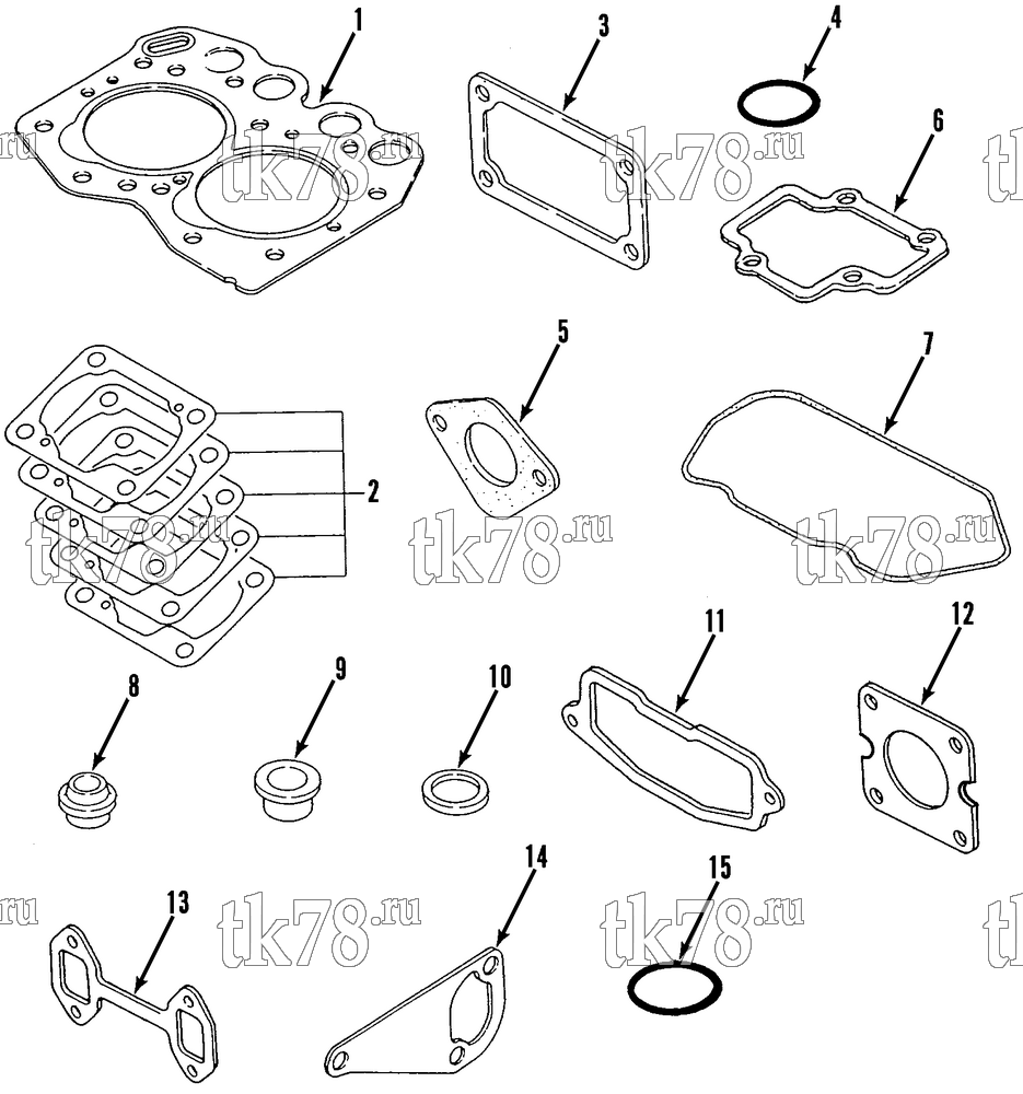 Каталог запчастей для Thermo King JD-II OVERHAUL GASKET SET