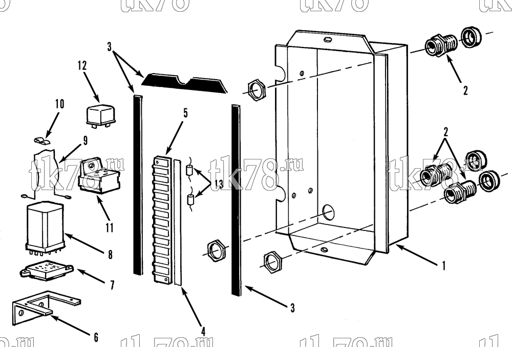 Каталог запчастей для Thermo King LB-I RELAY BOX - CONDENSER