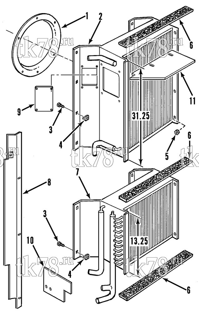 Каталог запчастей для Thermo King SB-II 50 TC CONDENSOR RADIATOR MOUNTING