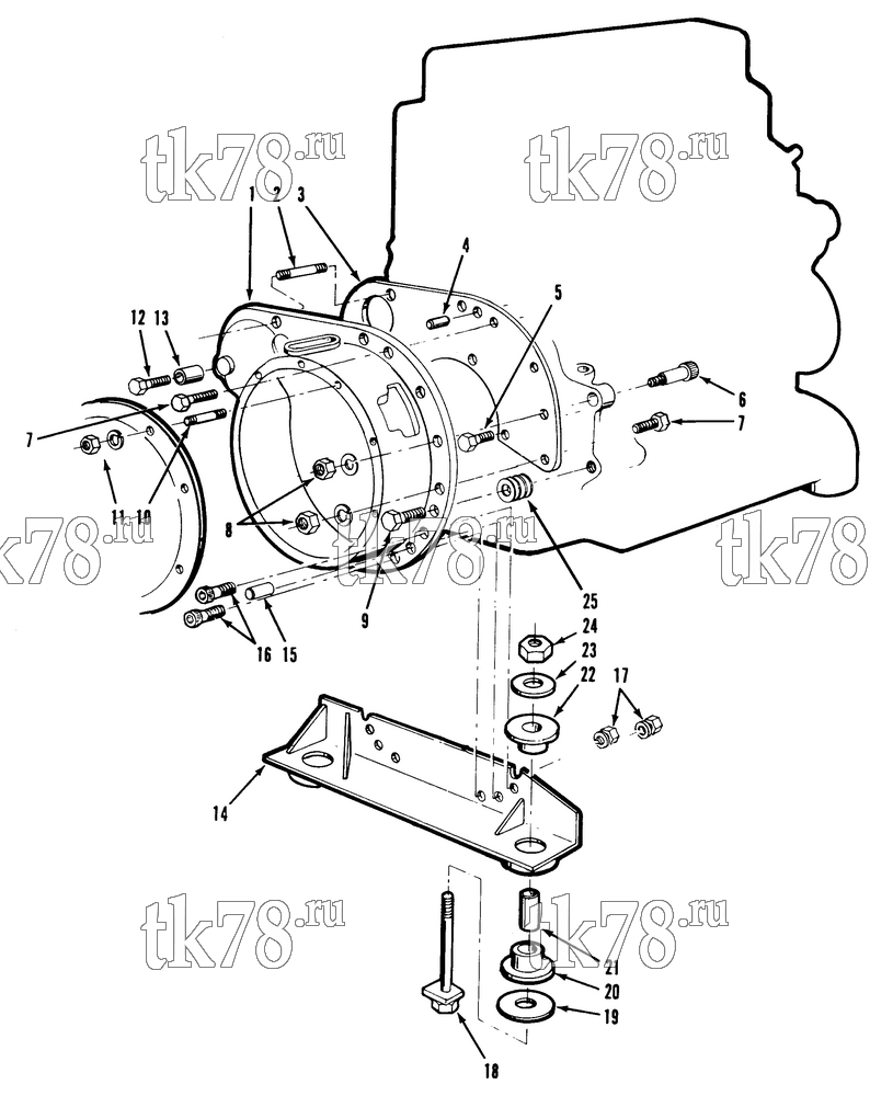 Каталог запчастей для Thermo King RMU-II M10 RMUE-II M5 ENGINE & COMPRESSOR MOUNTING