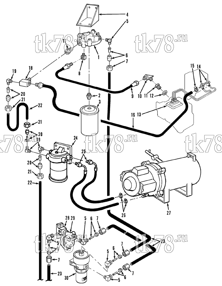 Каталог запчастей для Thermo King HK & HK-II SERIES FUEL SYSTEM (HK, HK-II 60 & 100)