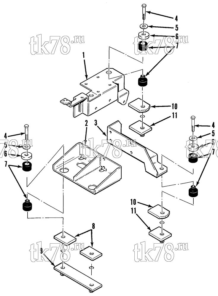 Каталог запчастей для Thermo King SDZ 30 & 50 EMEIA w/TK 2.49 Engine ENGINE MOUNTING