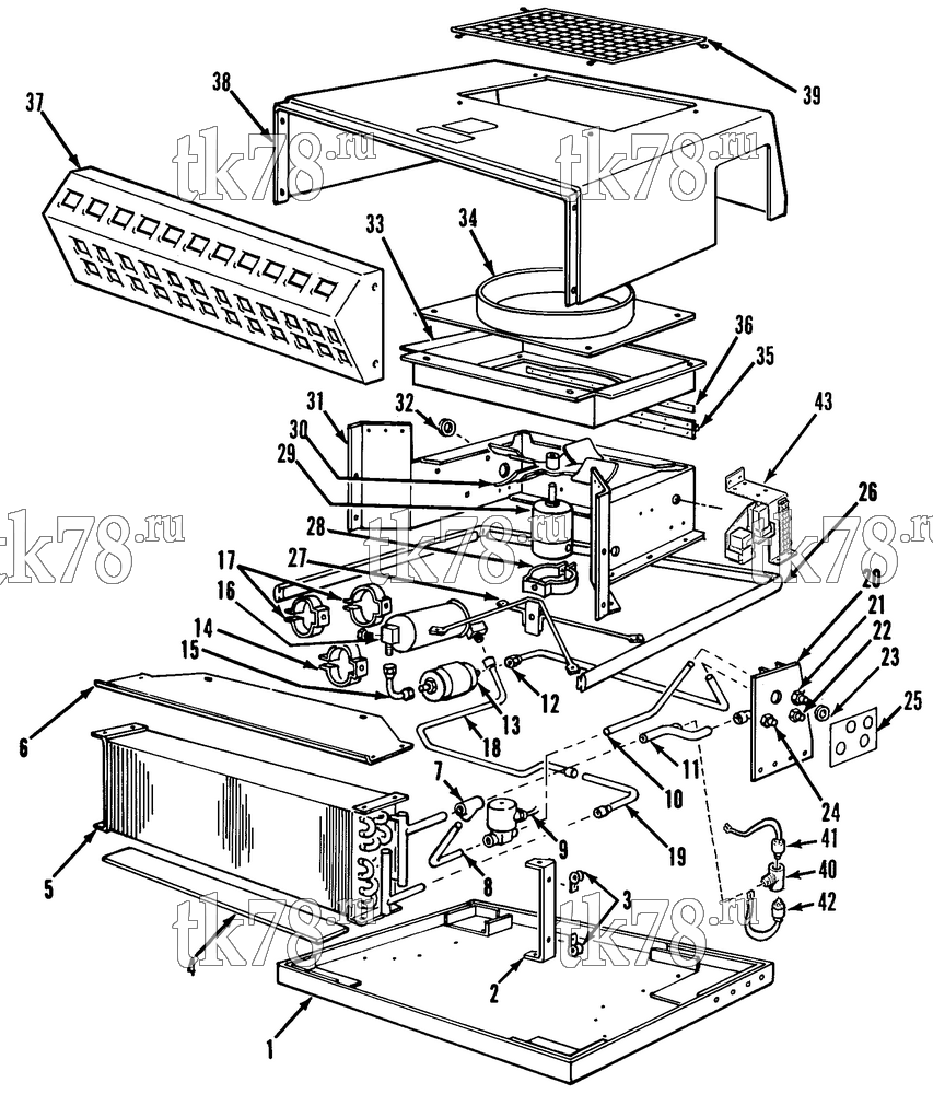 Каталог запчастей для Thermo King STB-III CONDENSER SECTION (STB-III 10DR)
