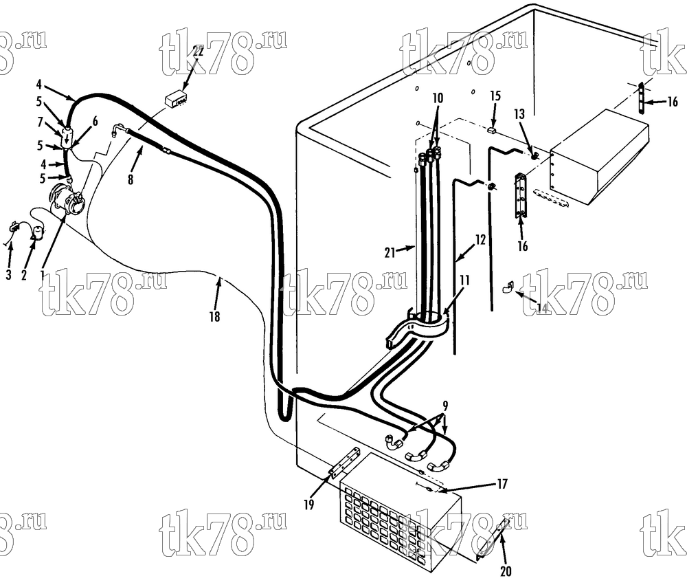 Каталог запчастей для Thermo King STB-III INSTALLATION COMPONENTS (STB-III 10D UNDERMOUNT)