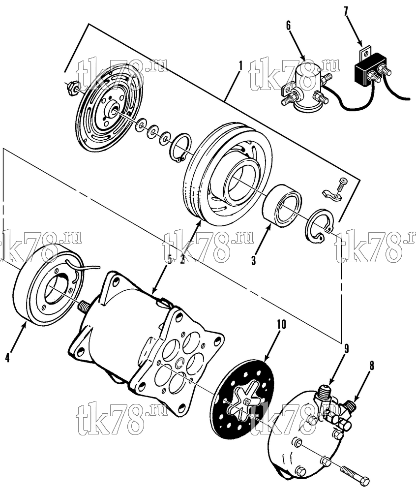 Каталог запчастей для Thermo King STB-III COMPRESSOR & CLUTCH