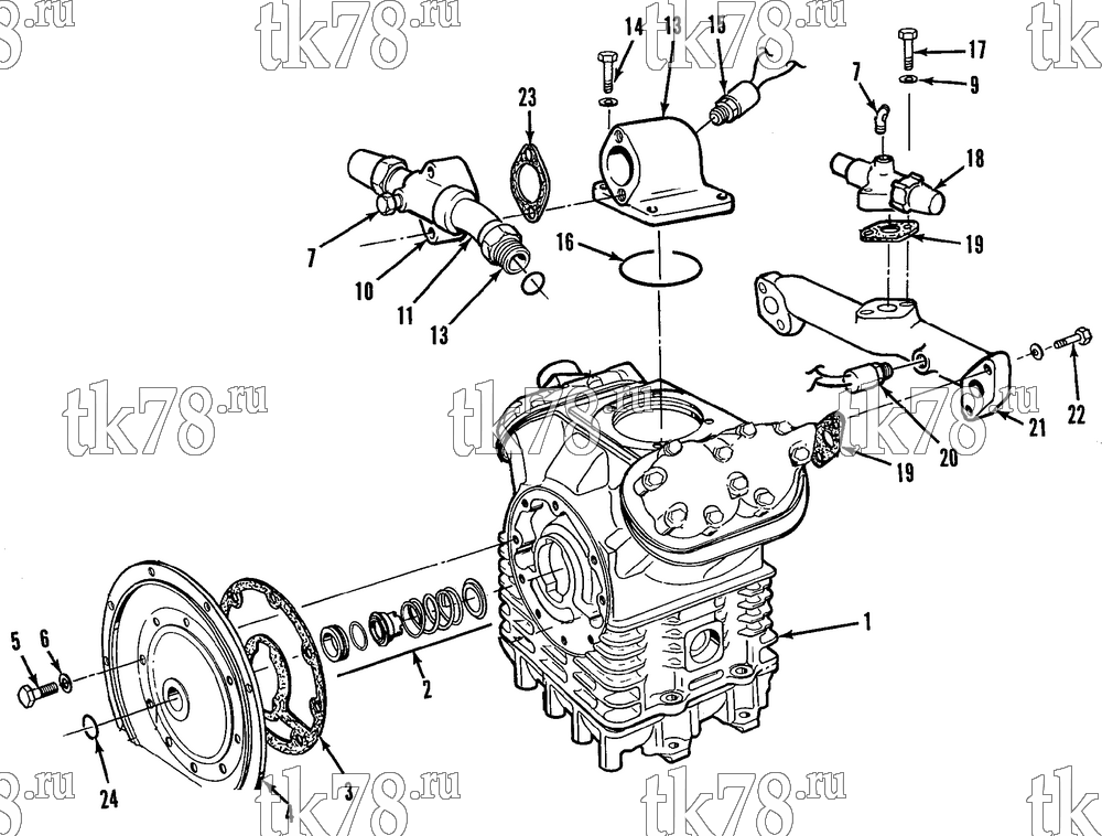 Каталог запчастей для Thermo King  COMPRESSOR GROUP - 26 (D1 1000 & 1001)
