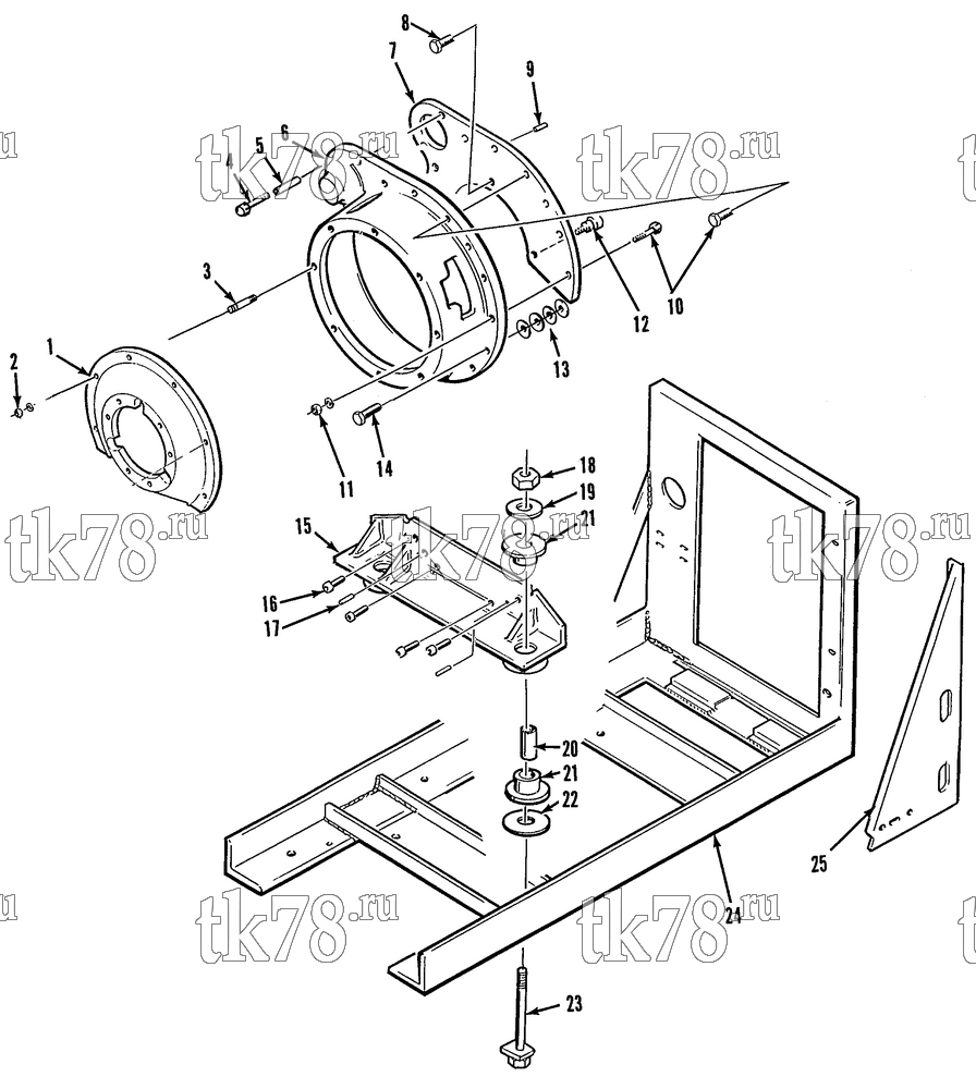 Каталог запчастей для Thermo King  ENGINE MOUNTING (D1 1012)