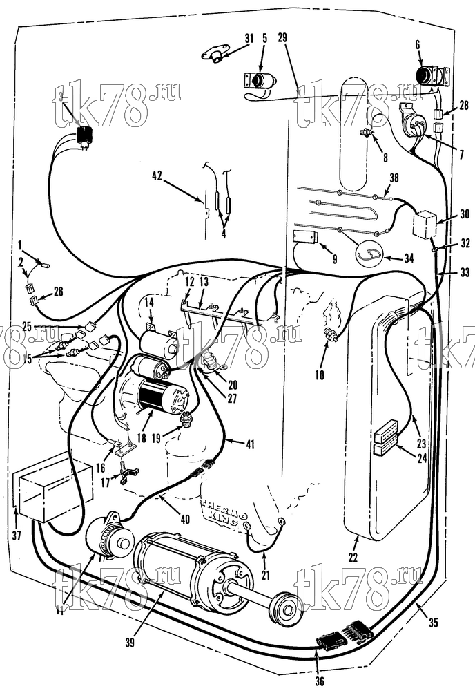 Каталог запчастей для Thermo King Super-II MAX w/di 2.2 Engine ELECTRICAL COMPONENTS (SUPER-II 50)