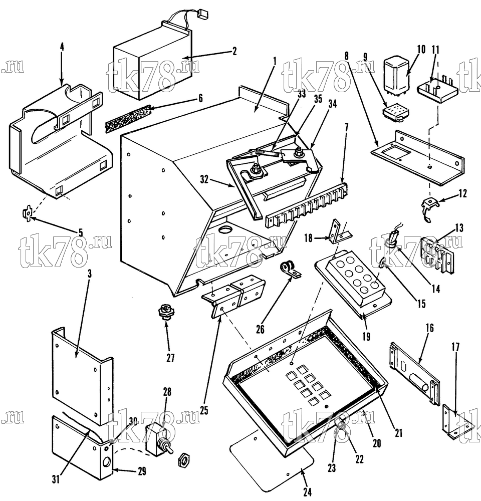 Каталог запчастей для Thermo King CF-II M1C INDICATOR LIGHT & BATTERY BOX (Before UPGRADE)