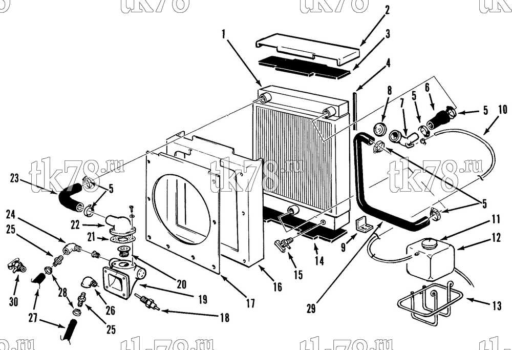 Каталог запчастей для Thermo King CG-II M12 Prepared for Sea Container ENGINE COOLING SYSTEM