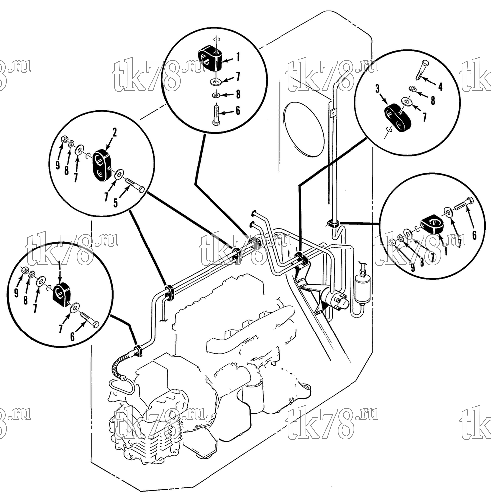Каталог запчастей для Thermo King SB-II & SB-III SLE 30 & 50 REFRIGERANT HOSE CLAMPS