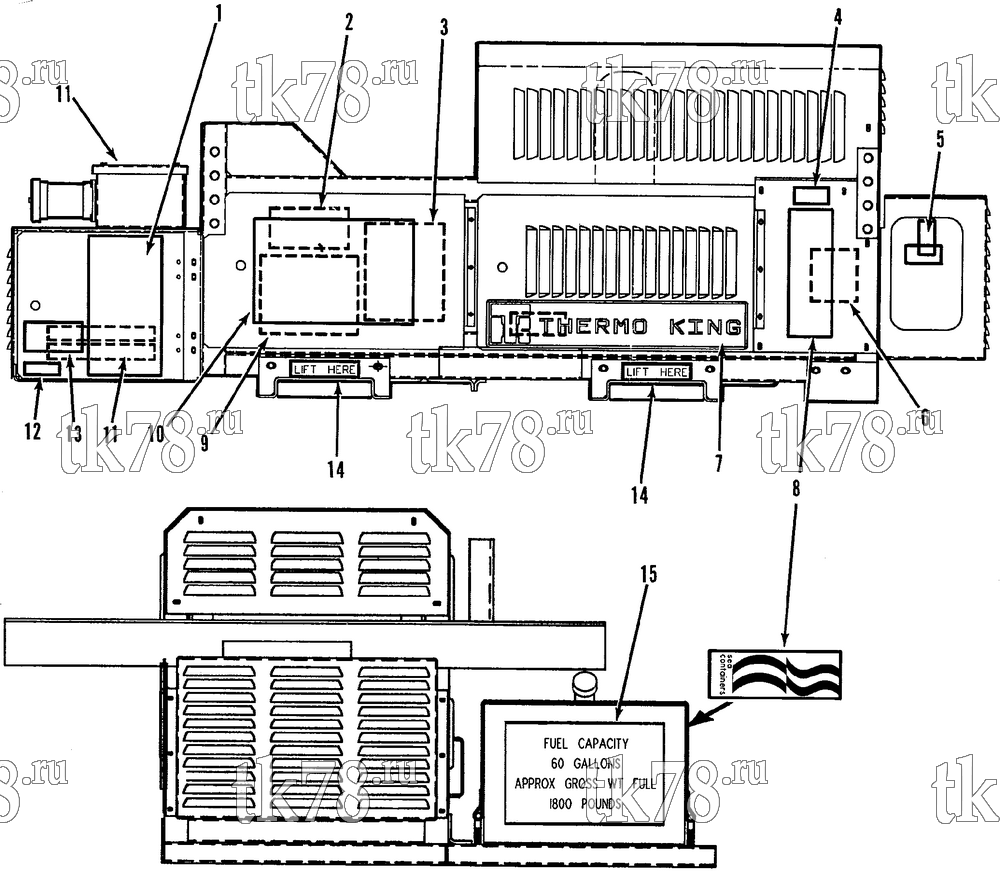 Каталог запчастей для Thermo King CG-II M12 Prepared for Sea Container NAMEPLATES