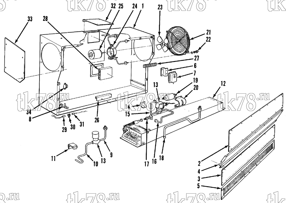 Каталог запчастей для Thermo King  EVAPORATOR ERG/EW